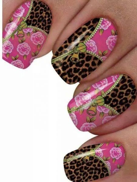 Película Animal Print zíper com rosas - 12 unids. cada